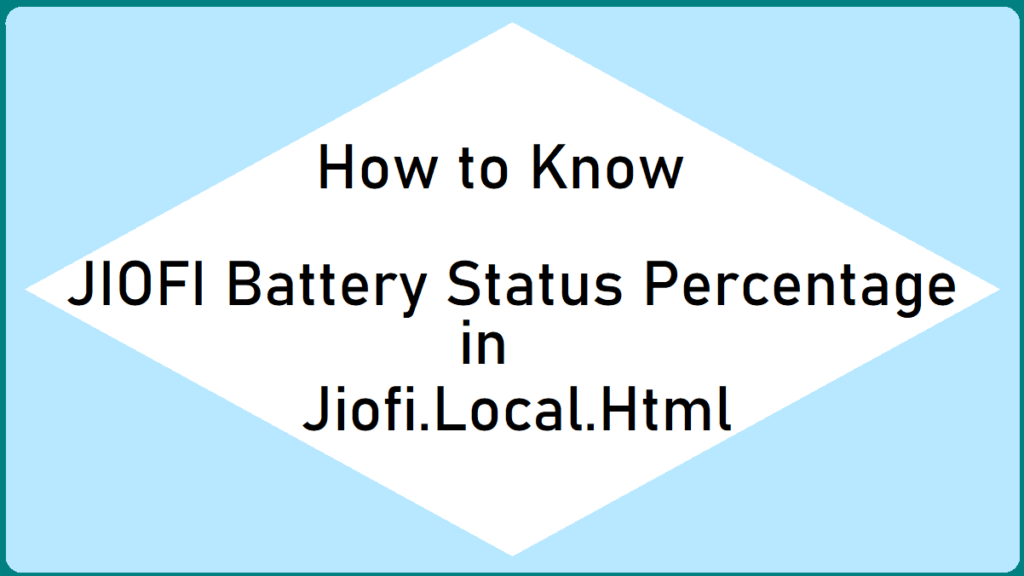 jiofi battery status